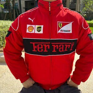 Vintage F1 Racing Jacket Y2K Style Sports Windbreaker with Embroidered Patches